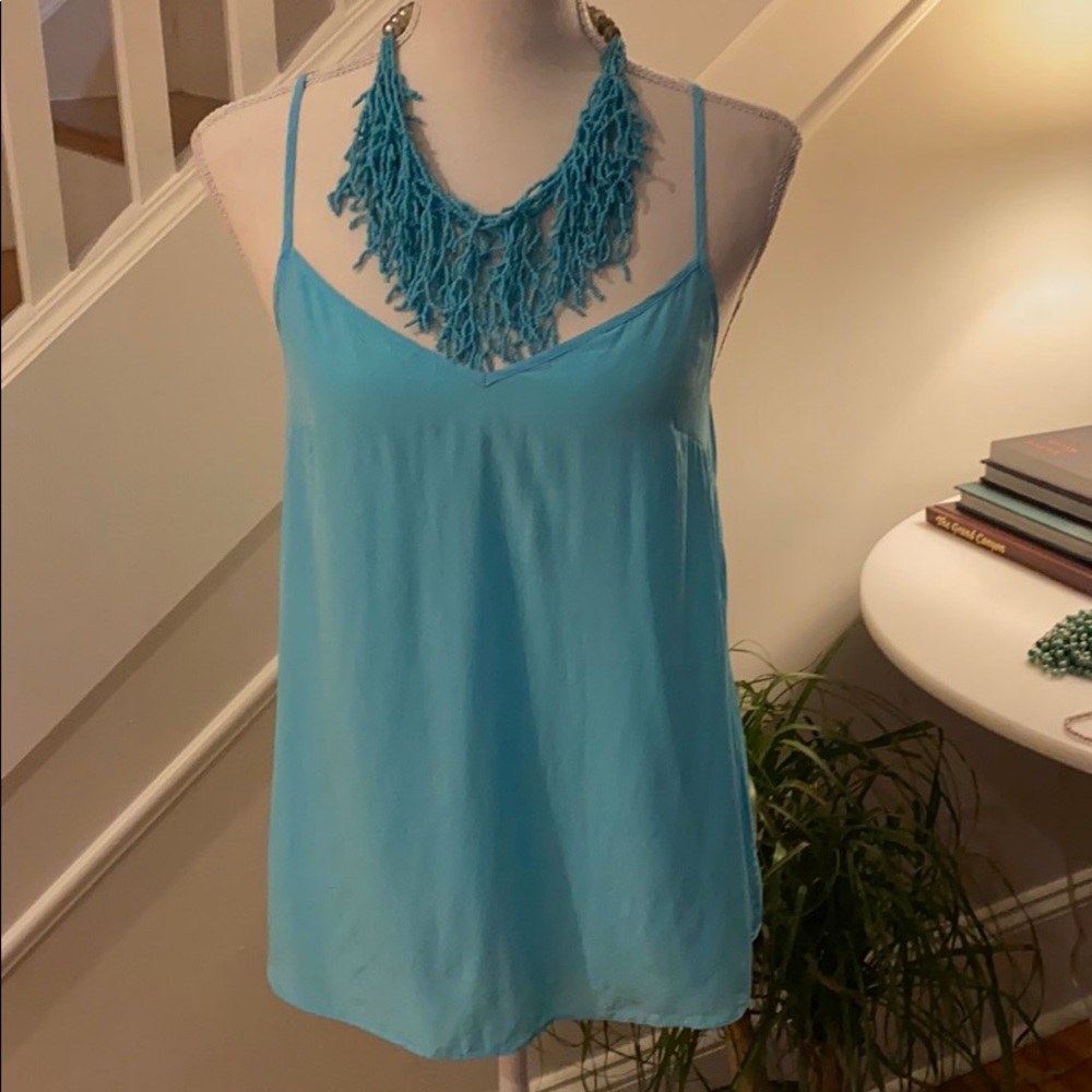 Lilly Pulitzer turquoise blue Silk Tank Top